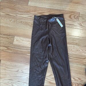 Skims Brown Faux Leather Leggings